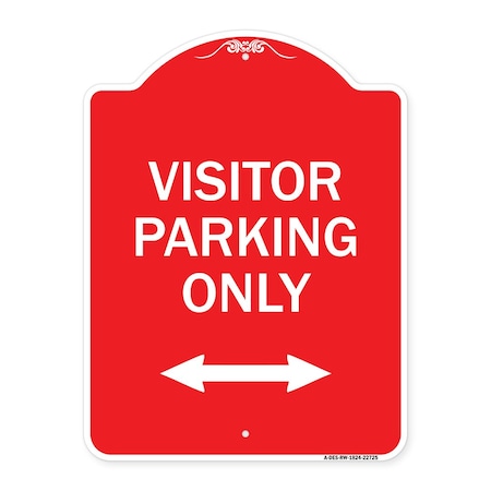 Signmission Visitor Parking Visitor Parking W/ Bidirectional Arrow Heavy-Gauge Alum, 18" x 24", RW-1824-22725 A-DES-RW-1824-22725